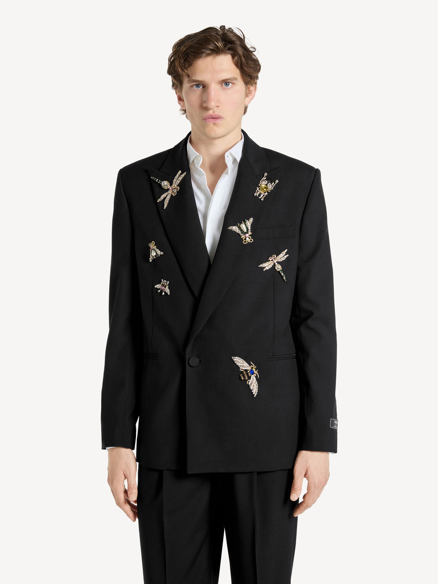 Embroidered wool and crystal Balmain Insect jacket