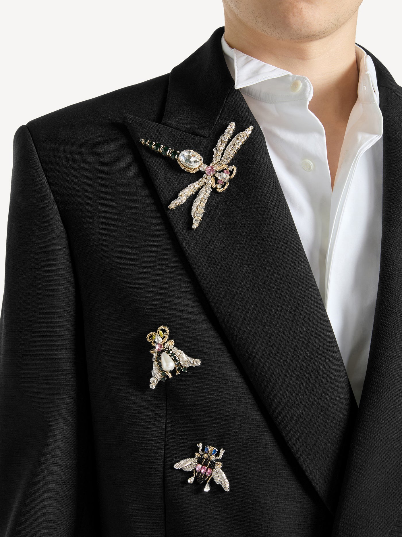 Embroidered wool and crystal Balmain Insect jacket