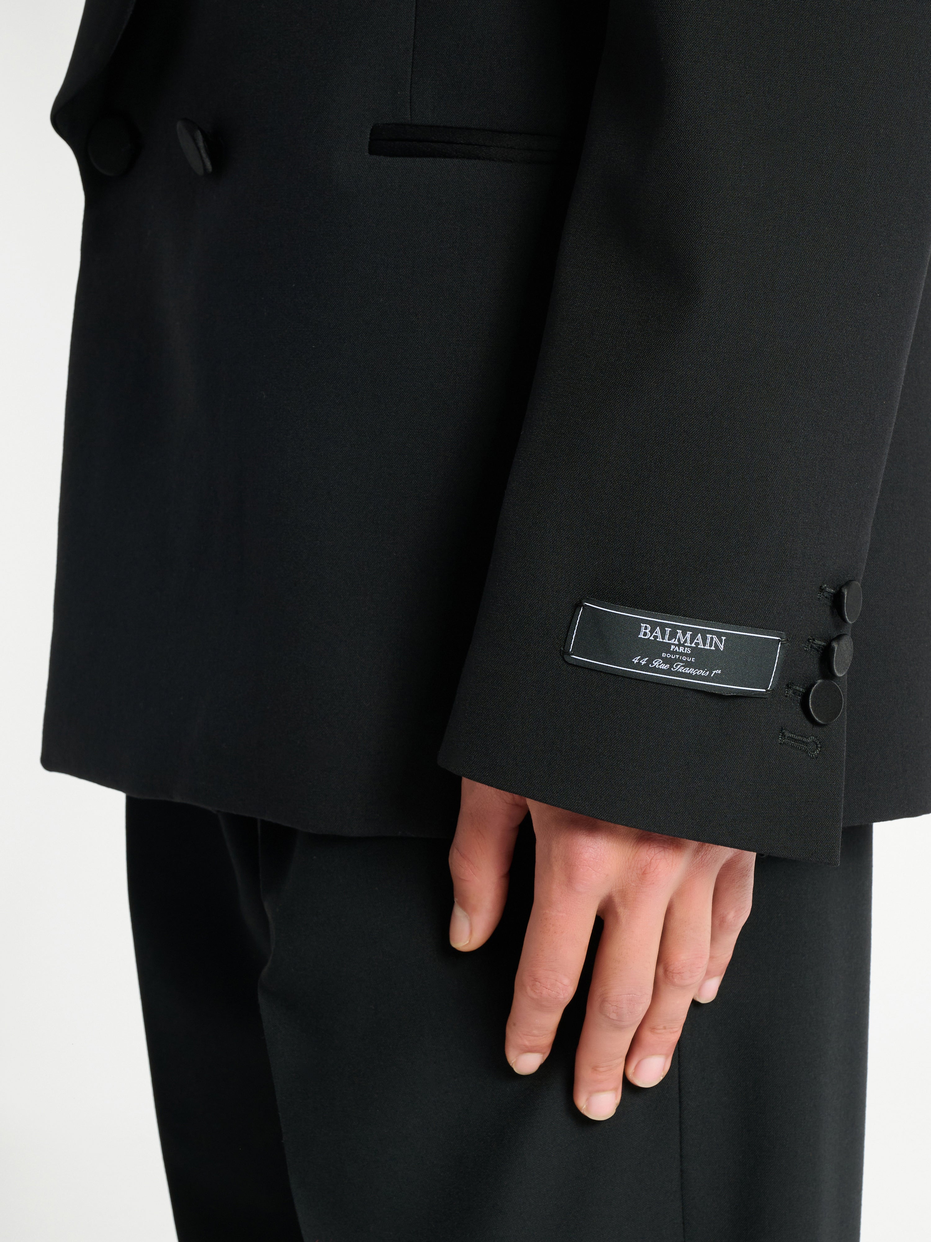 BALMAINナポレオンダブルブレスト テーラードジャケット ブラック 44 BALMAINナポレオンダブルブレスト テーラードジャケット ブラック 44