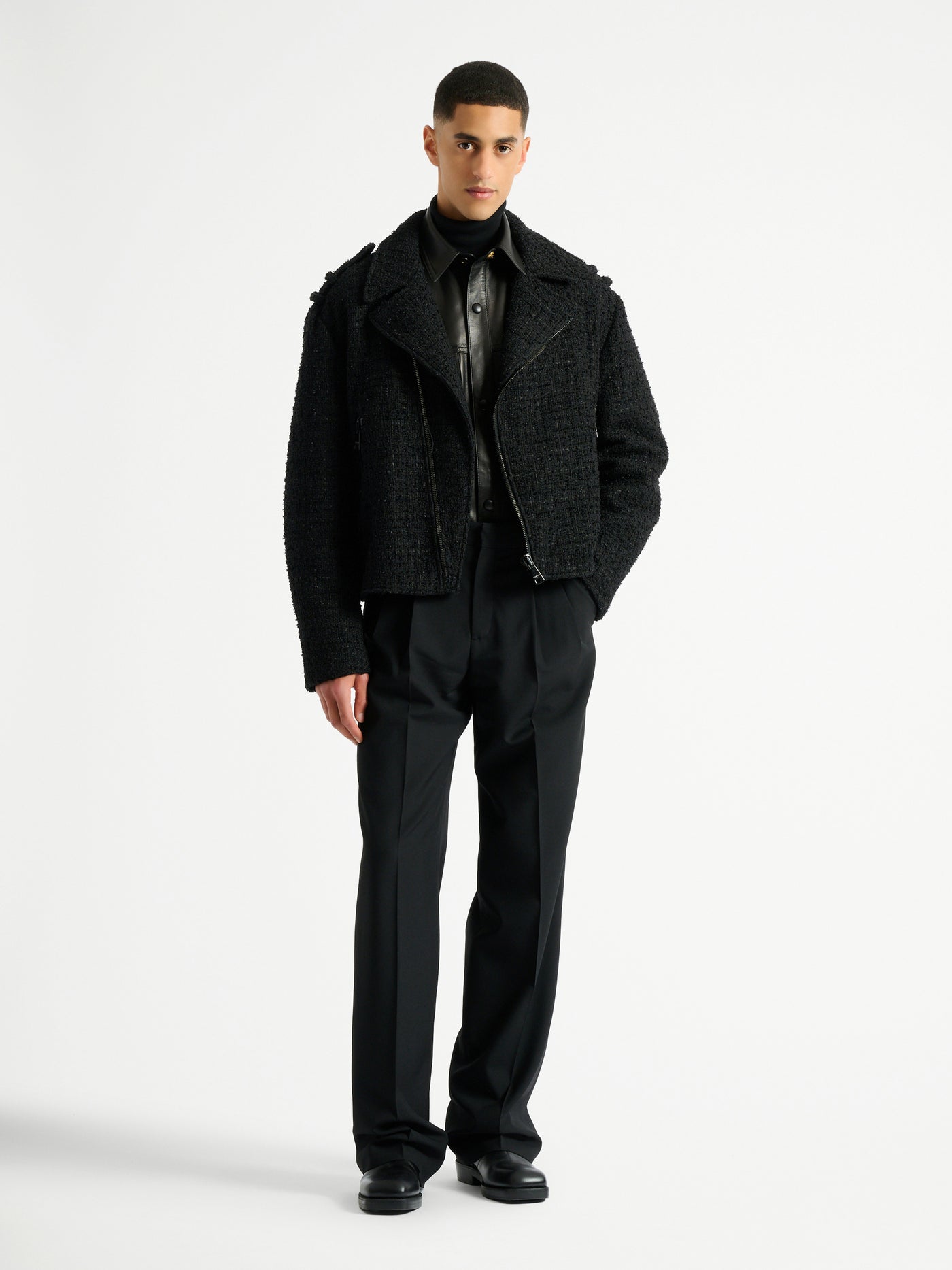 Tweed biker jacket