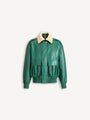 Shearling leather bomber jacket
