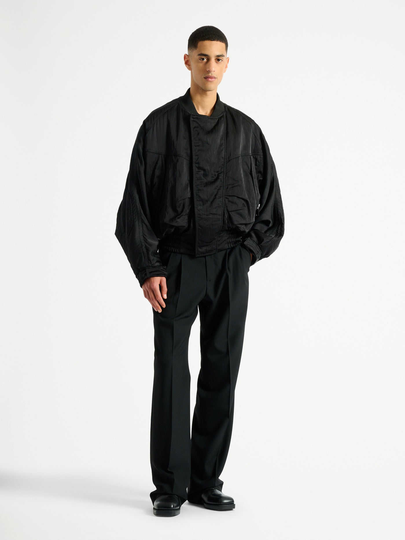 텍스처드 나일론 Balmain 보머 재킷