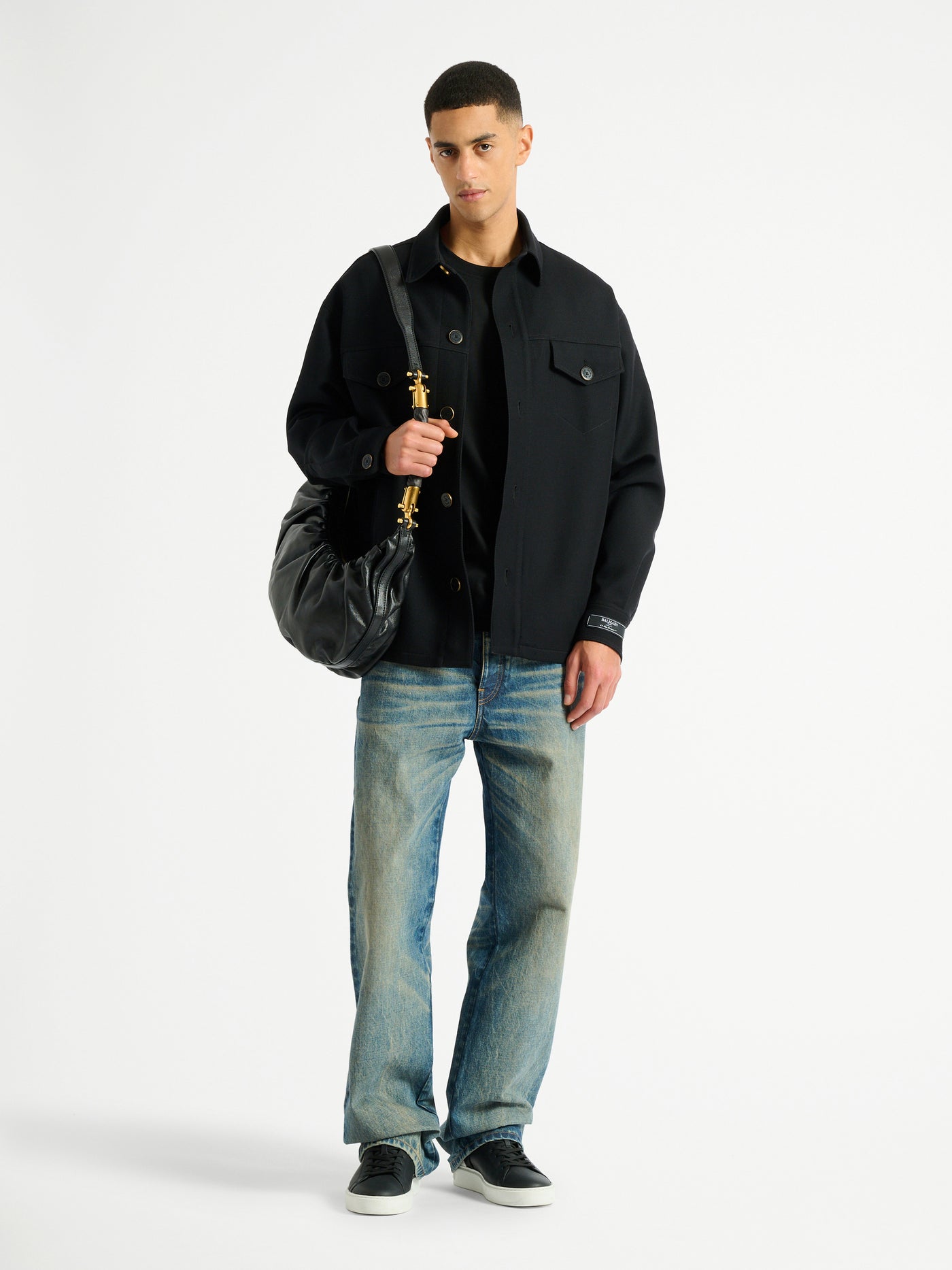 Wool twill overshirt