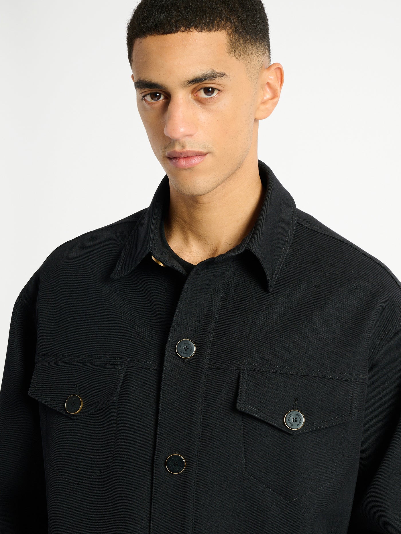 Wool twill overshirt