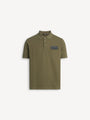 Cotton polo shirt with leather Balmain Vintage label