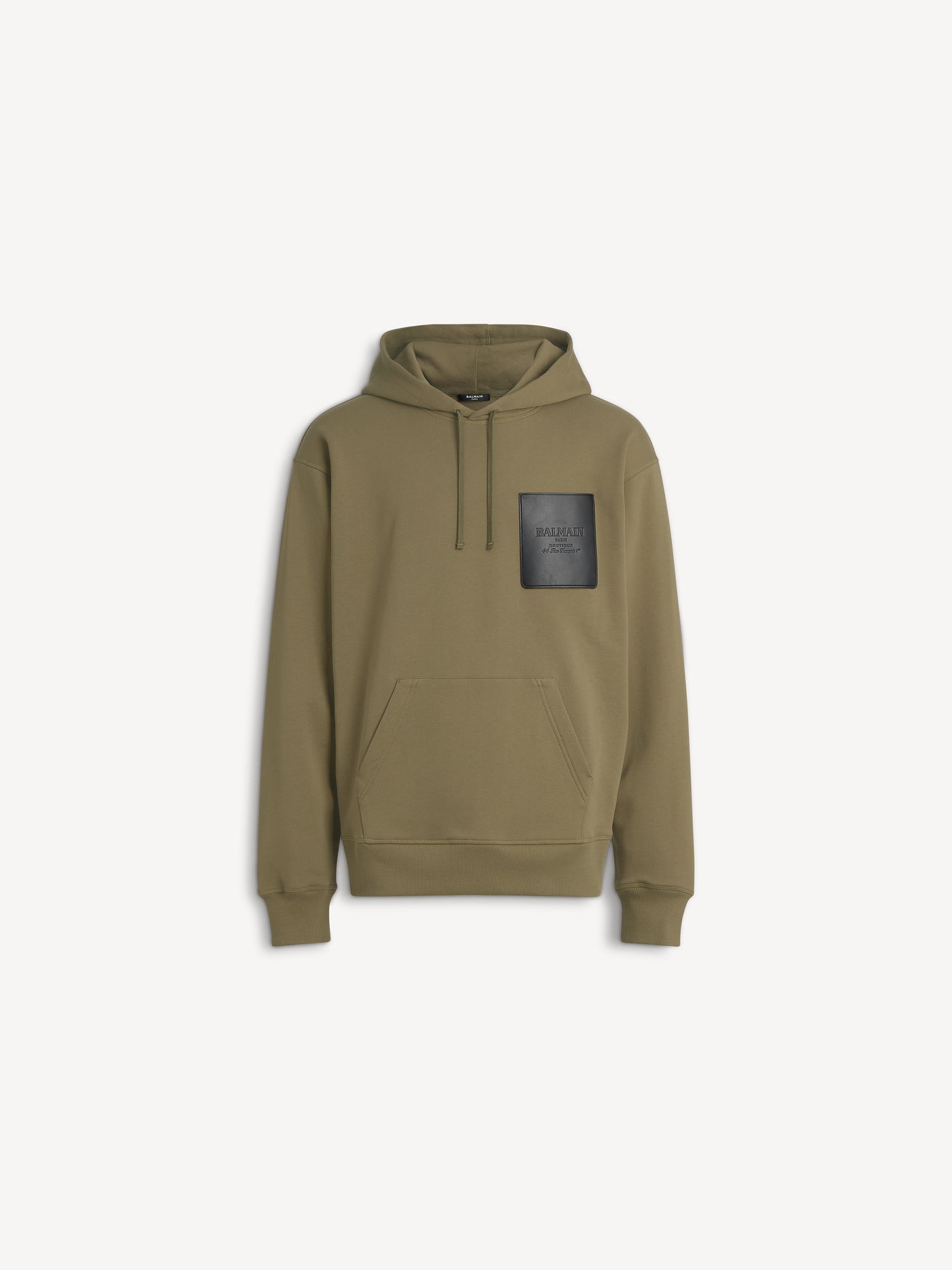 Hoodie with Balmain Vintage leather label
