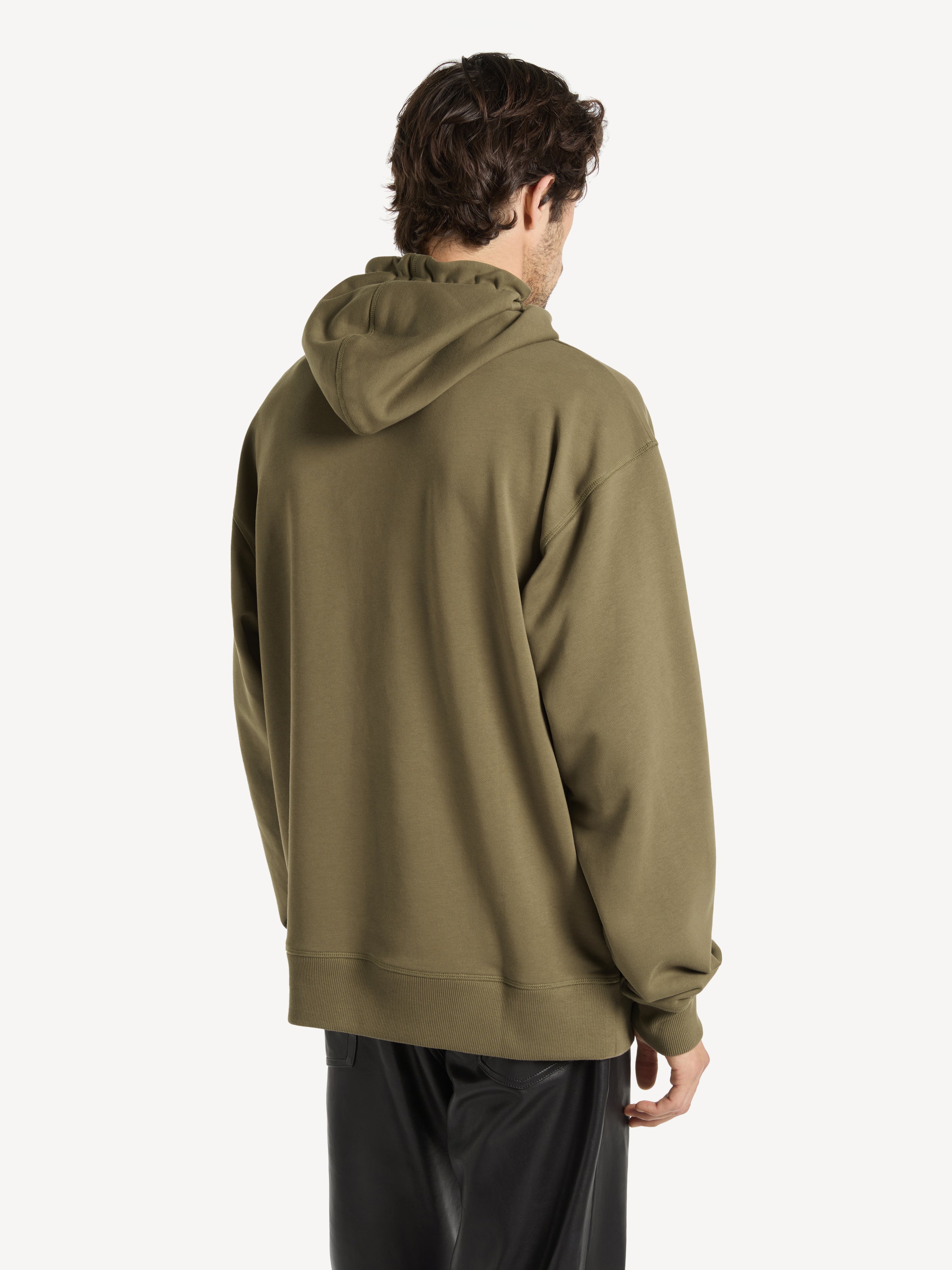 BALMAIN PARIS パーカー グリーン　ARCHIVE Hoodie with Balmain Vintage leather label Green - Men I Balmain