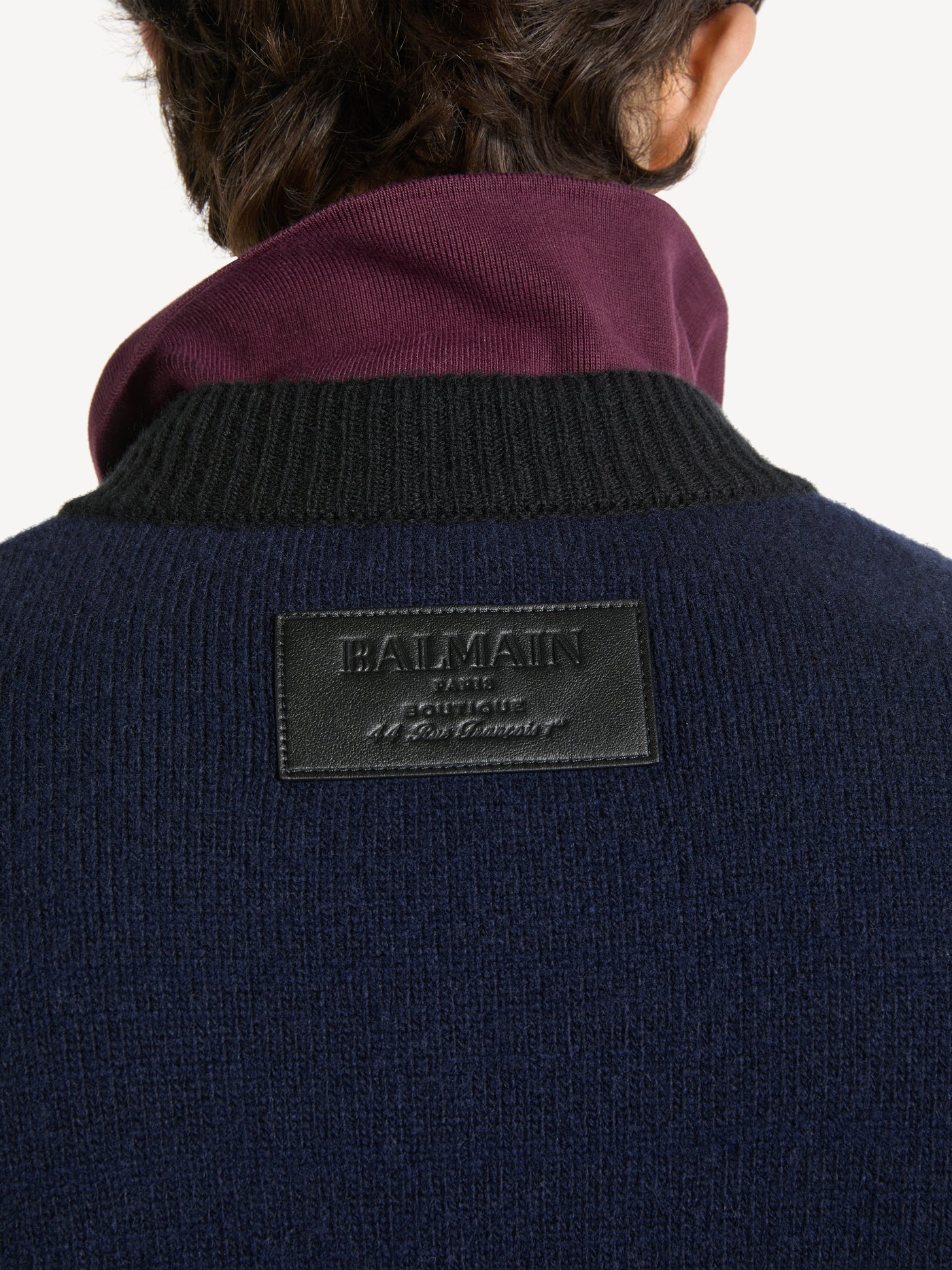 Merino wool jumper with diamond pattern