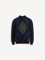 Merino wool jumper with diamond pattern