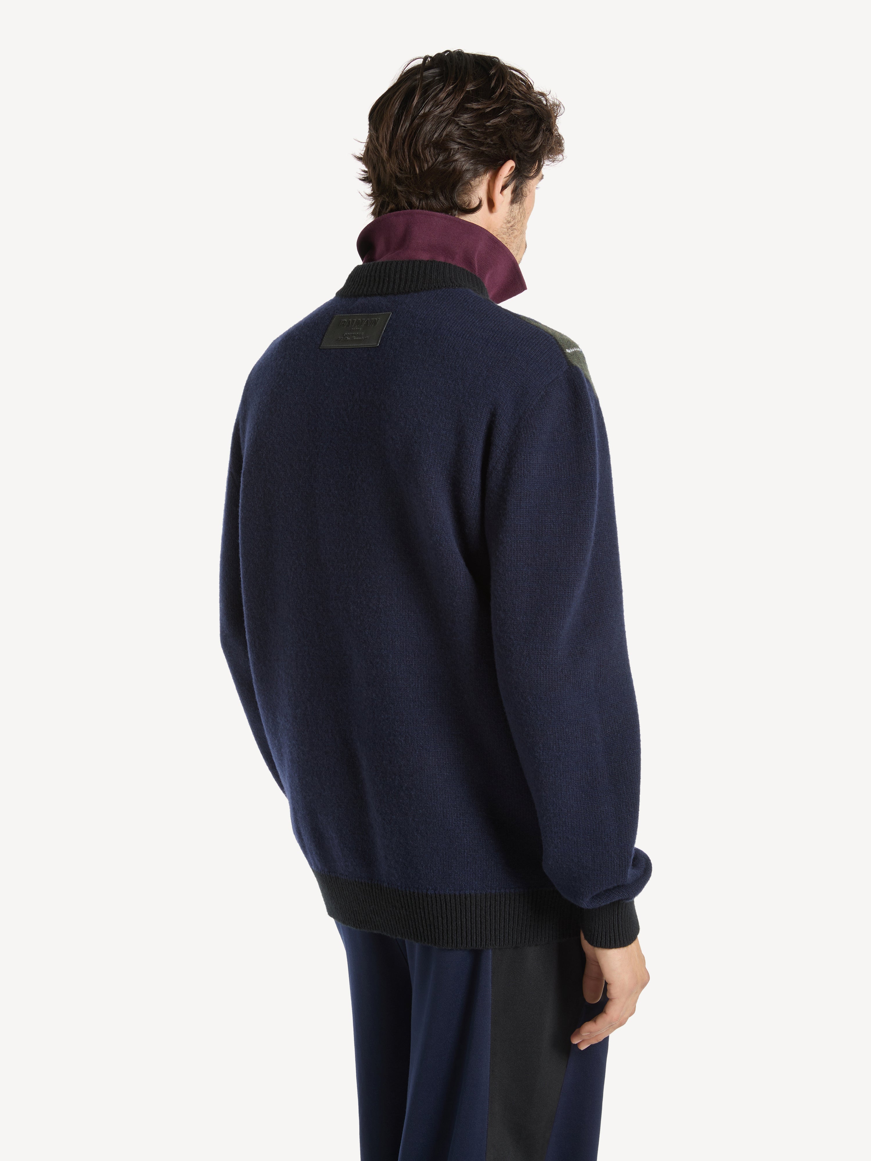 Merino wool jumper with diamond pattern Multicolor - Men I Balmain
