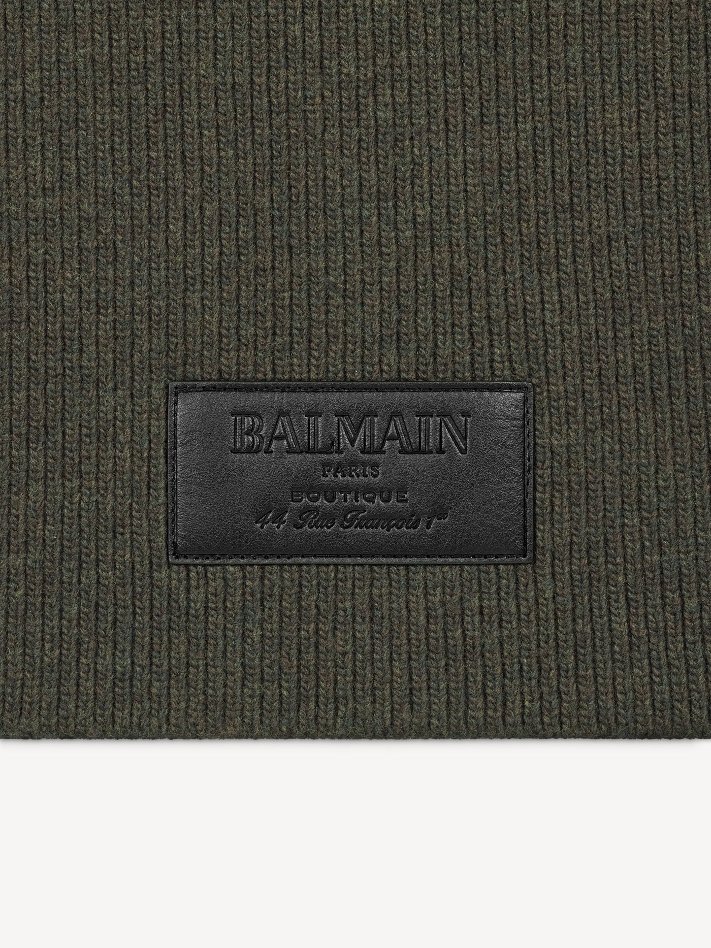 Wool scarf with leather Balmain Vintage label
