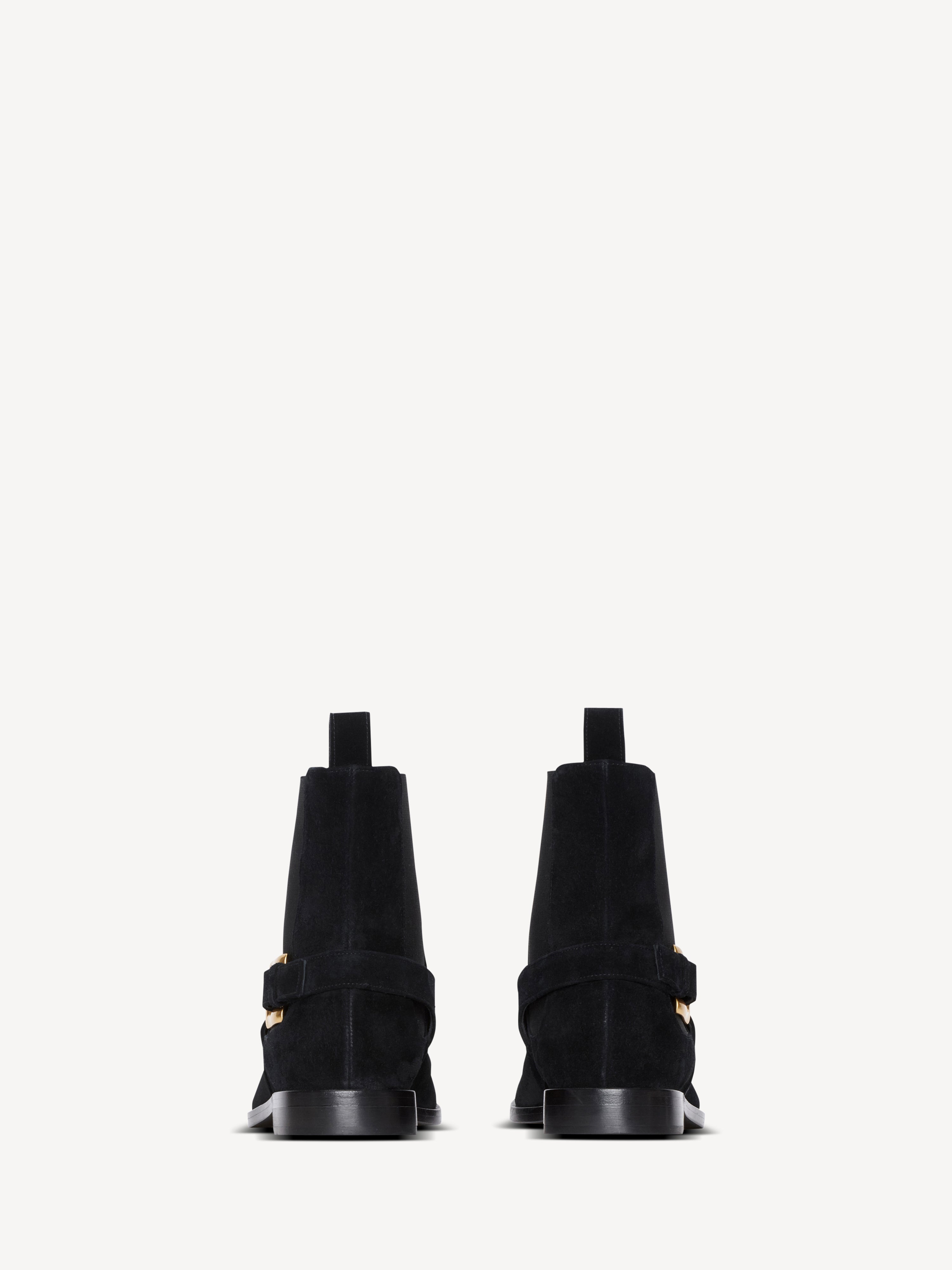 Anthem Chelsea boots in suede leather black - Men | BALMAIN