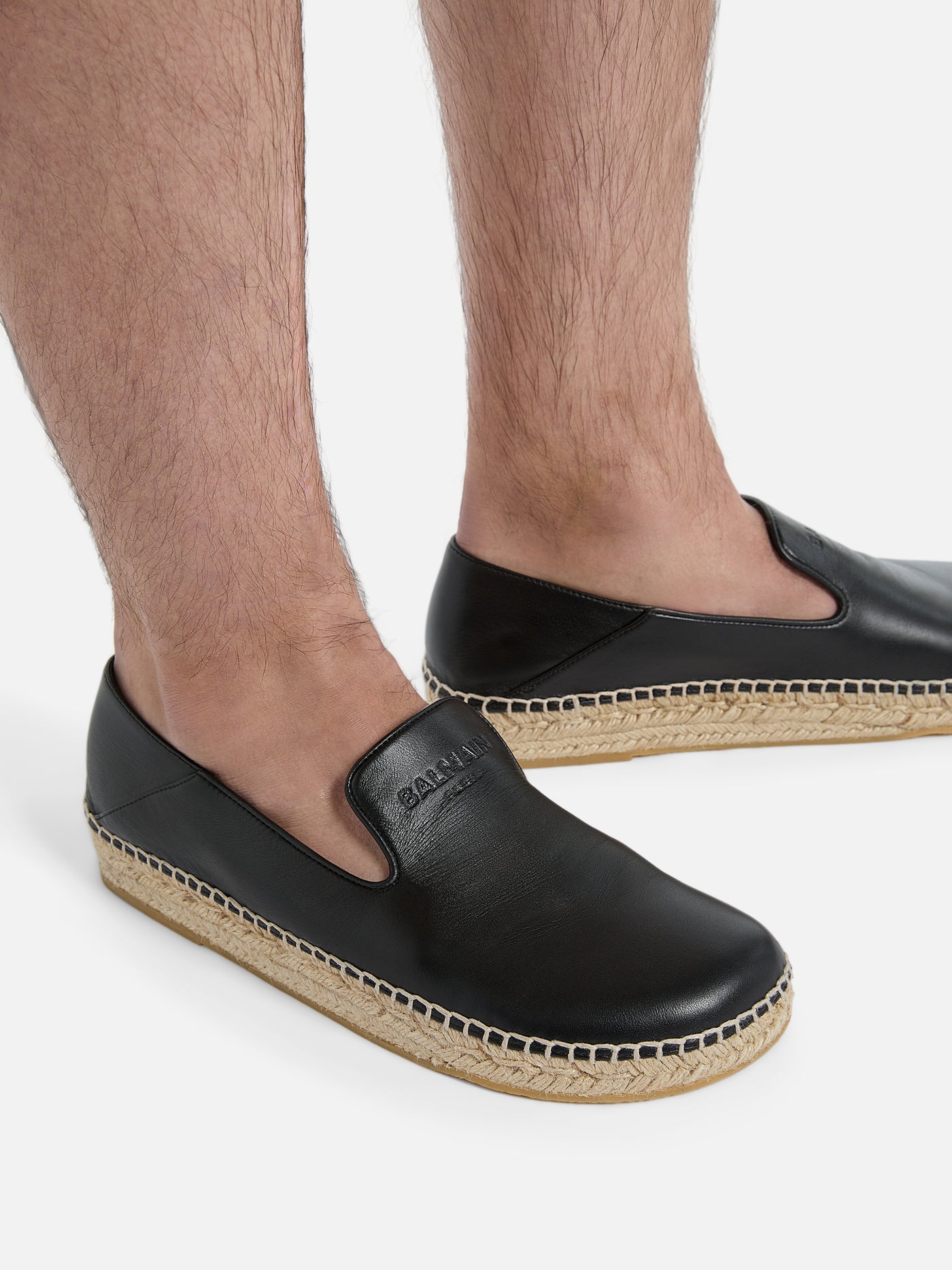 Smooth leather espadrilles