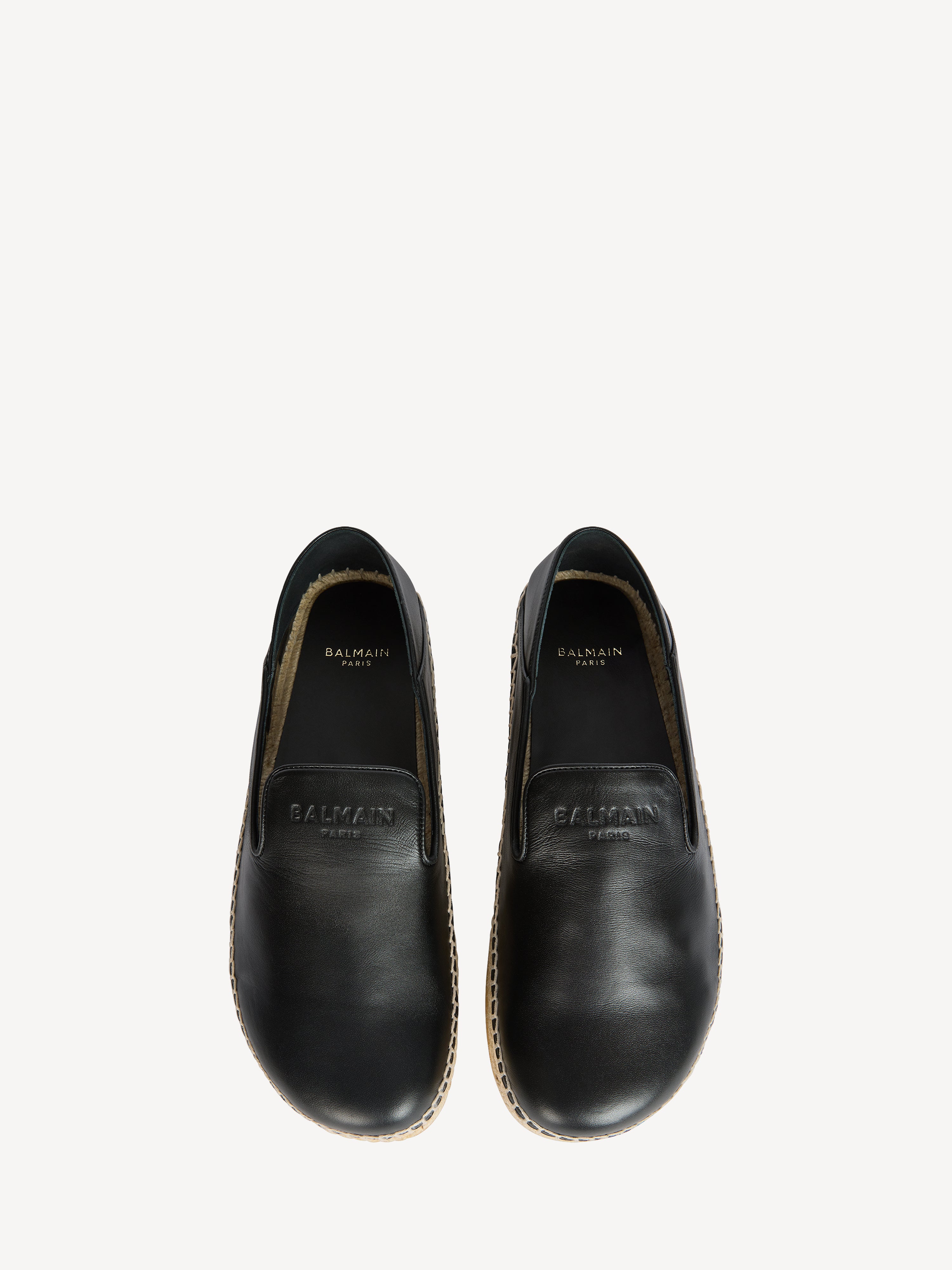 Smooth leather espadrilles black - Men | BALMAIN Smooth leather espadrilles black - Men | BALMAIN