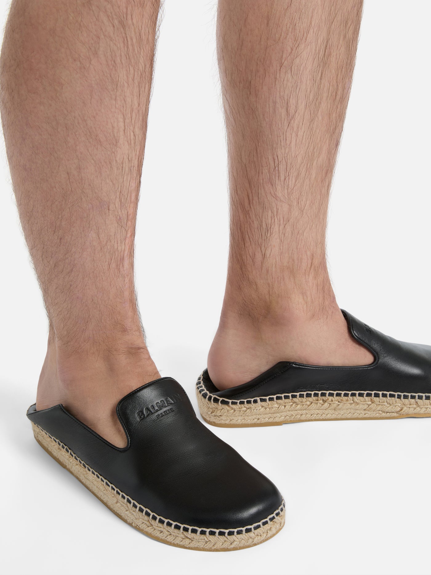 Smooth leather espadrilles