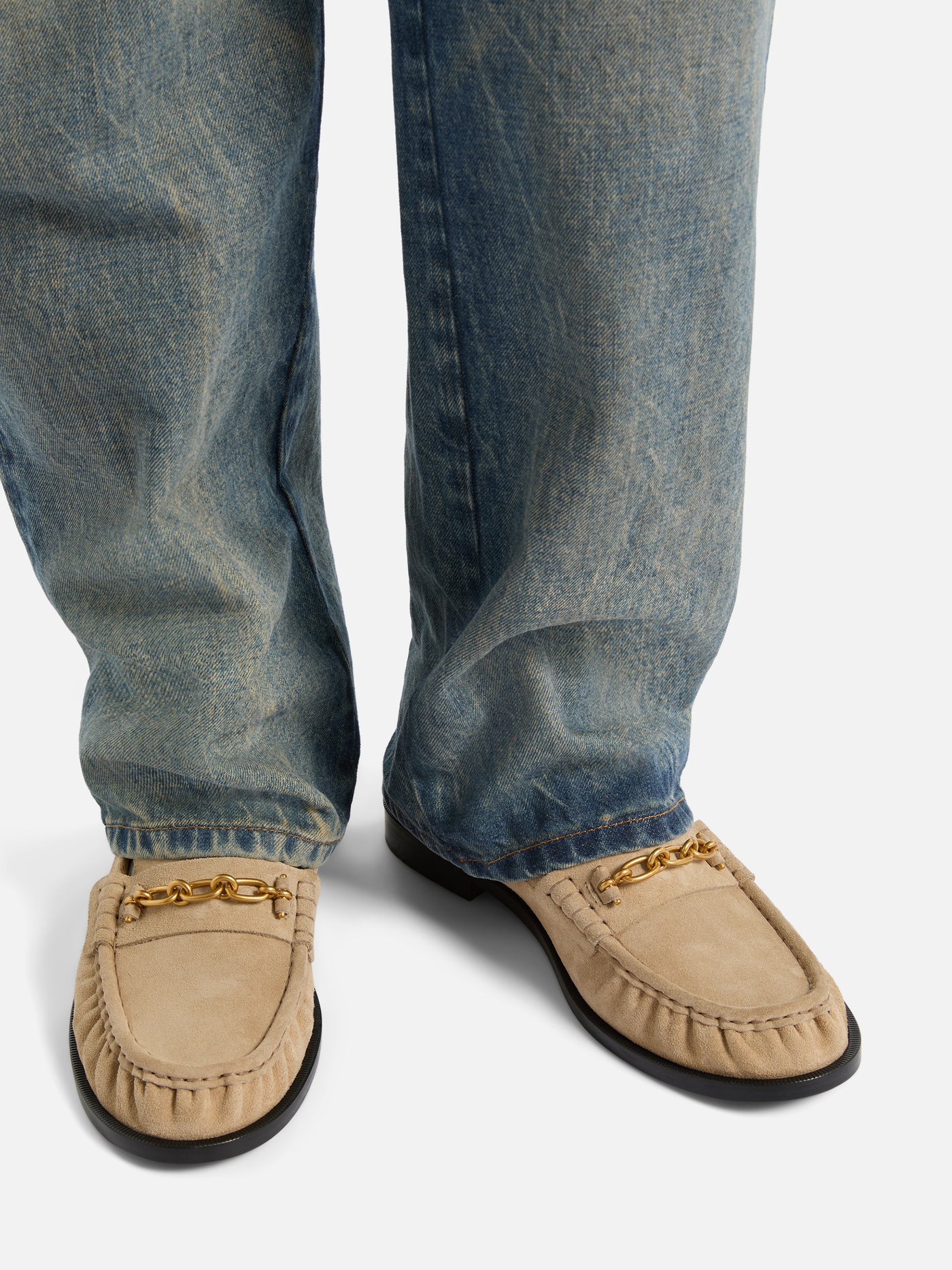 Sync suede leather loafers
