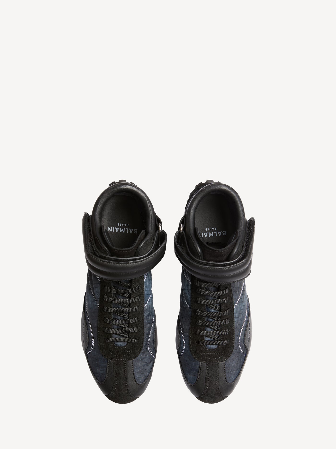 Racing Mid-Top trainers in nylon and leather