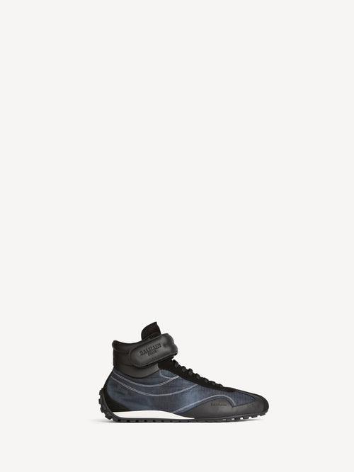 Racing Mid-Top trainers in nylon and leather