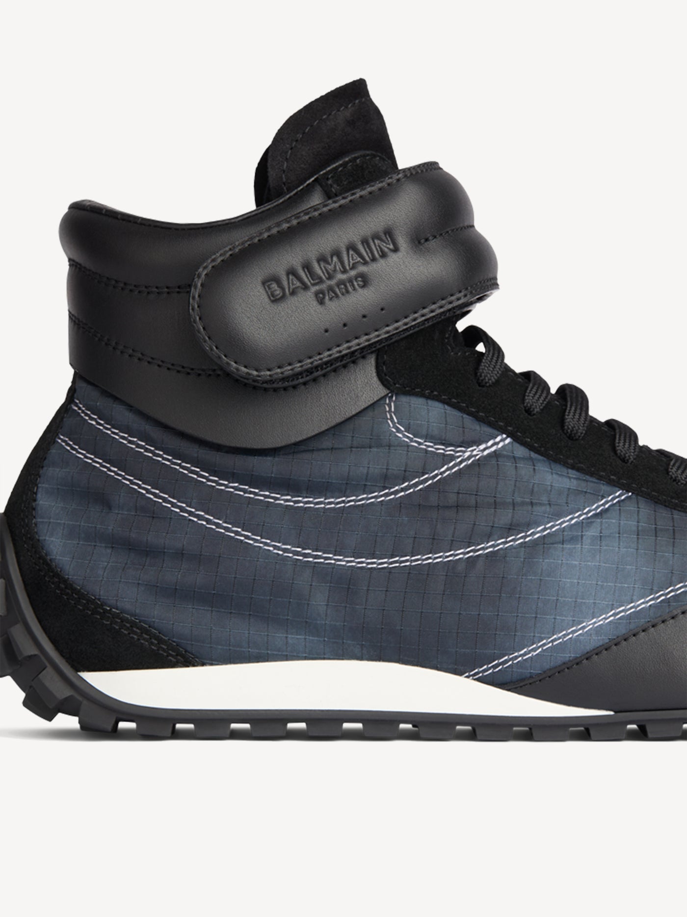 Racing Mid-Top trainers in nylon and leather