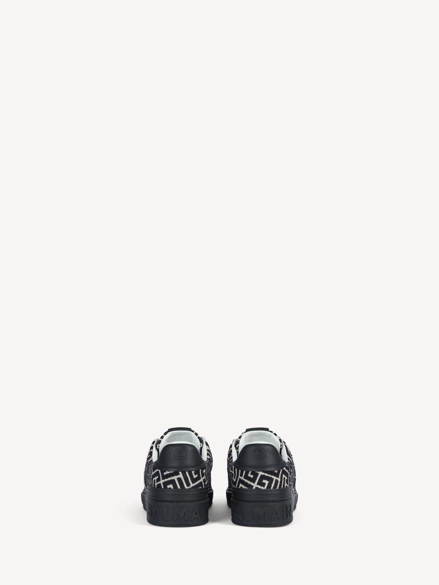 B-Court trainers in leather and Monogram jacquard