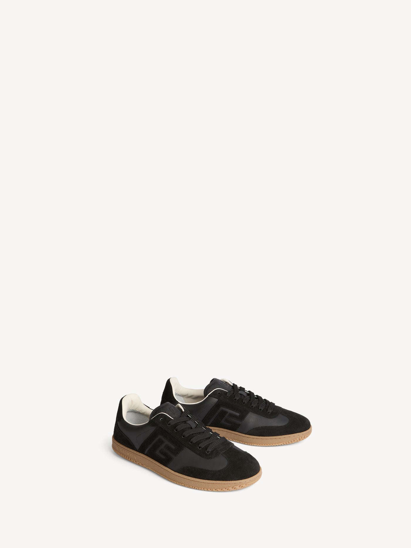 Balmain Swan suede and smooth leather trainers