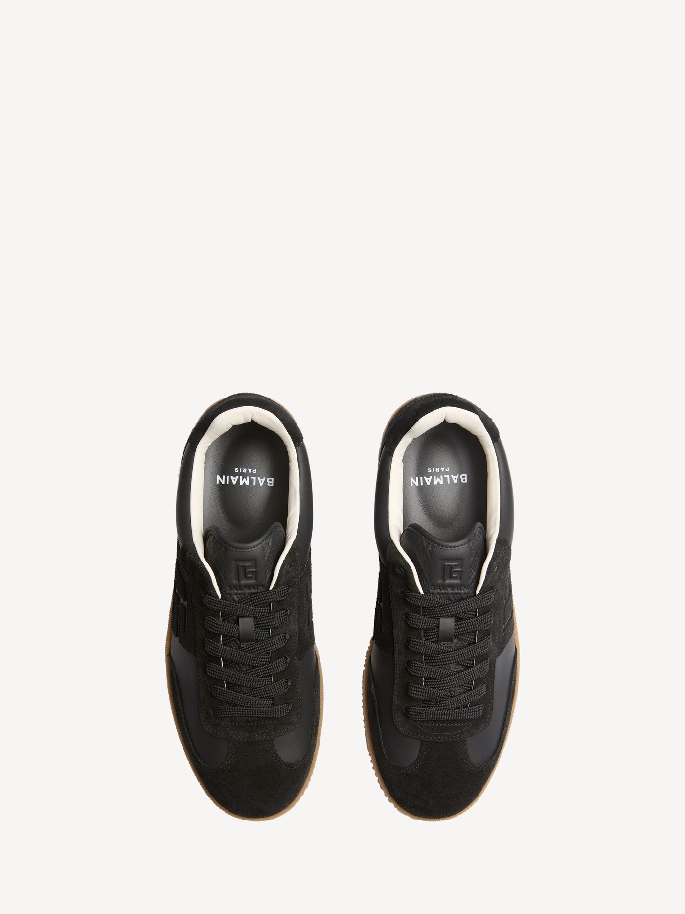 Balmain Swan suede and smooth leather trainers