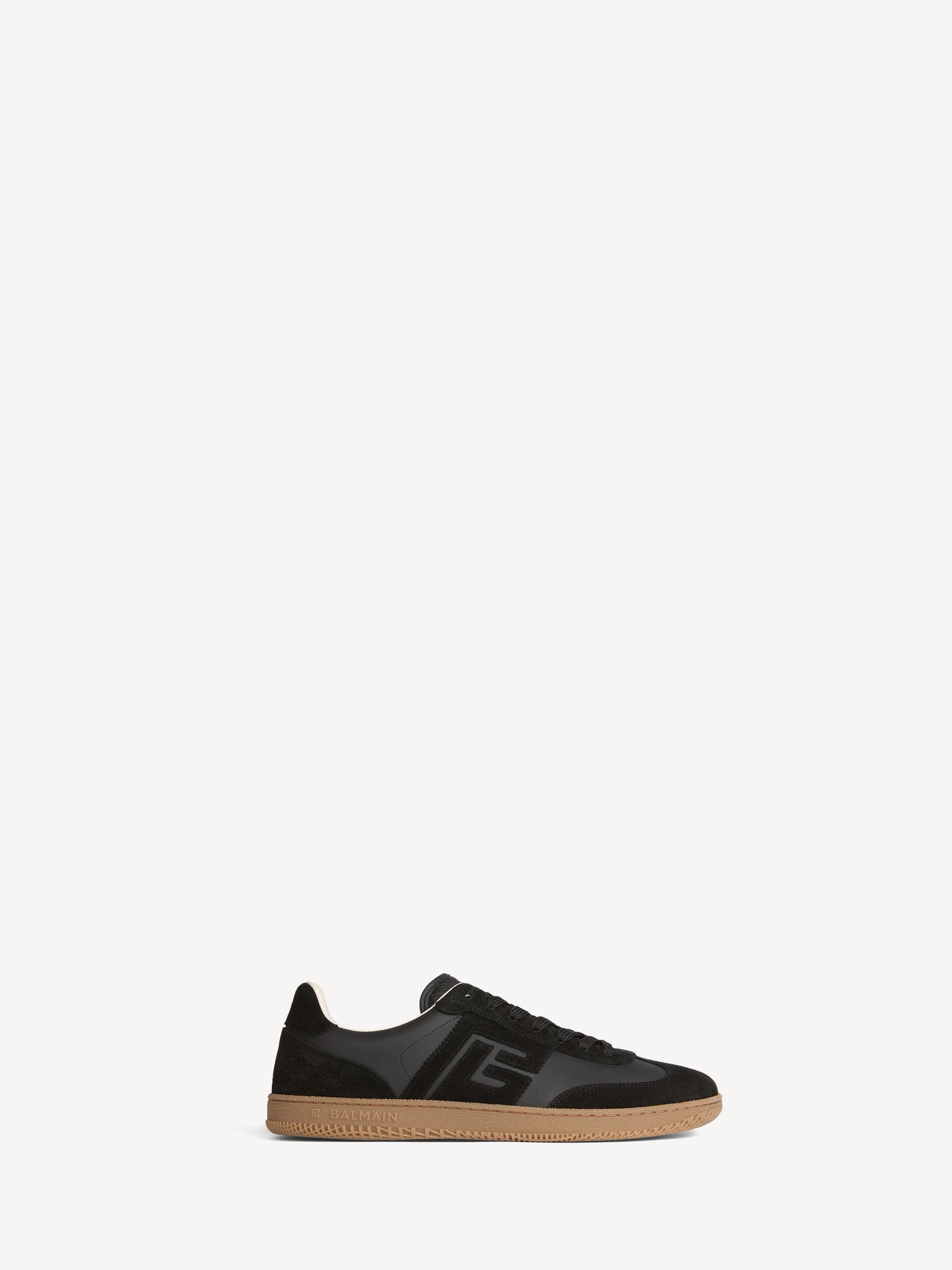 Balmain Swan suede and smooth leather trainers