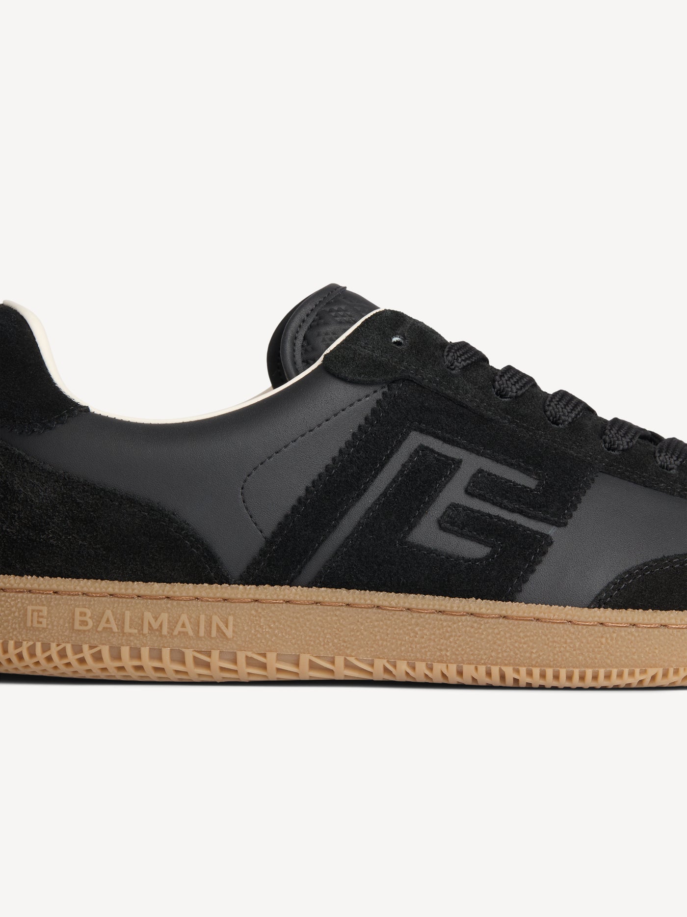 Balmain Swan suede and smooth leather trainers