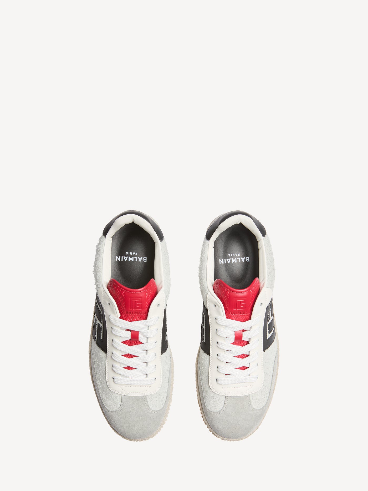 Balmain Swan suede and smooth leather trainers