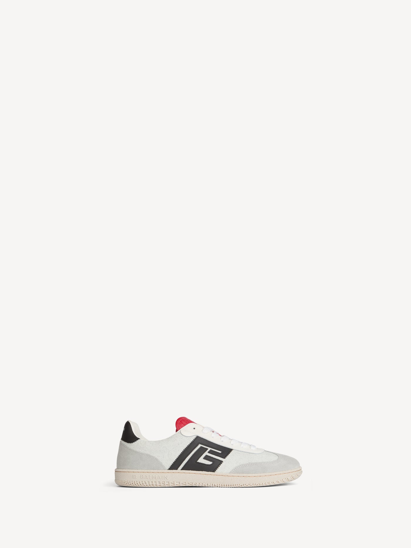 Balmain Swan suede and smooth leather trainers