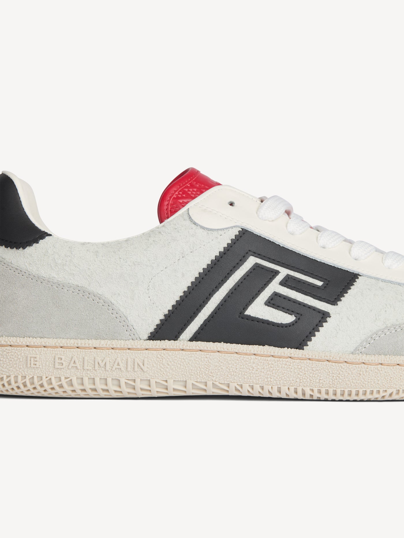 Balmain Swan suede and smooth leather trainers