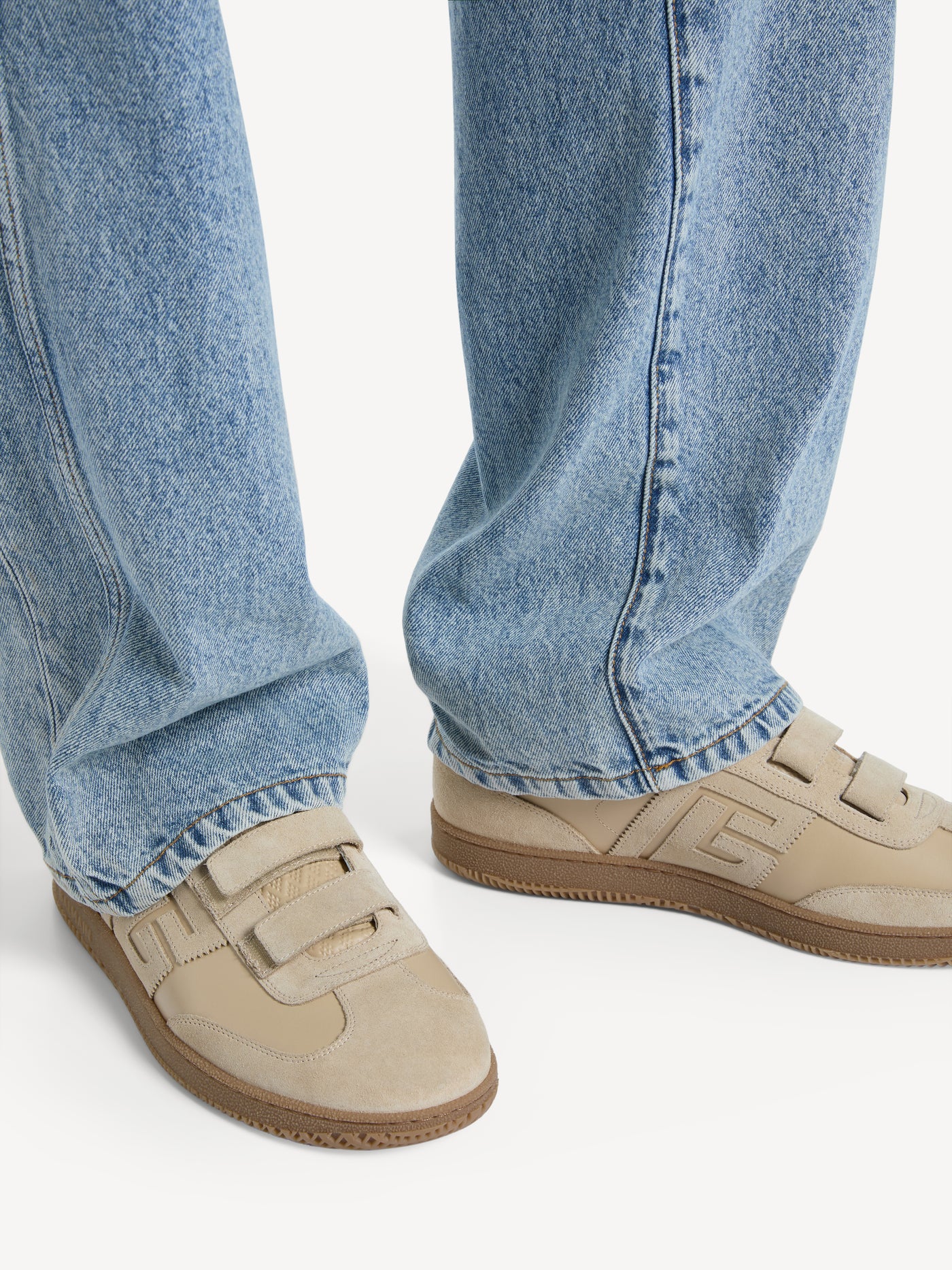 Balmain Swan trainers in smooth leather and suede