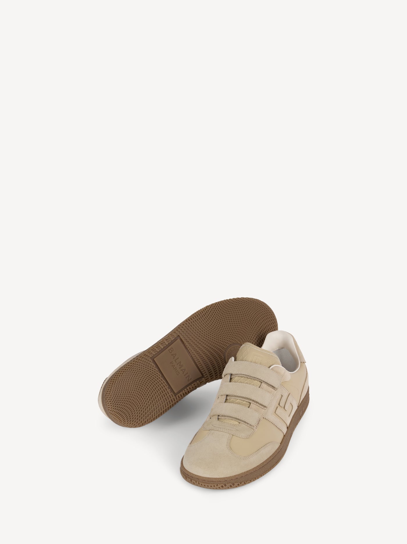 Balmain Swan trainers in smooth leather and suede