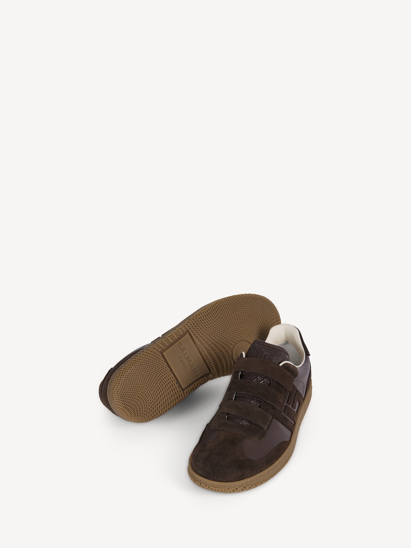 Balmain Swan trainers in smooth leather and suede