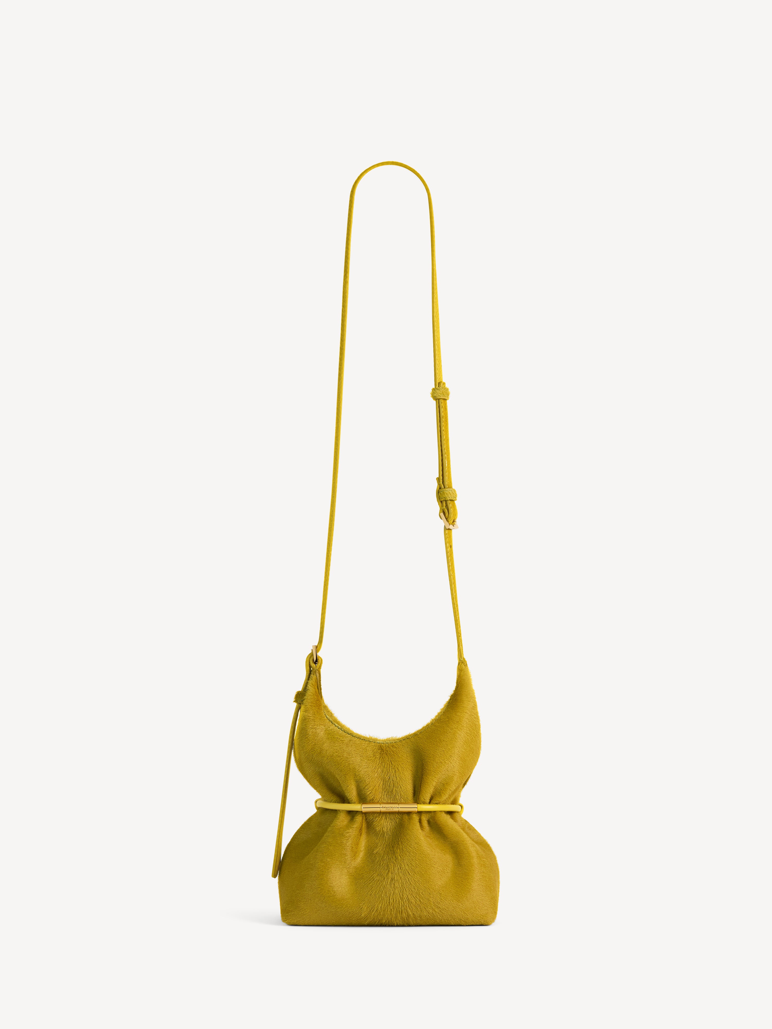 SPHYNX mini bag in pony-effect leather Yellow - Women I Balmain