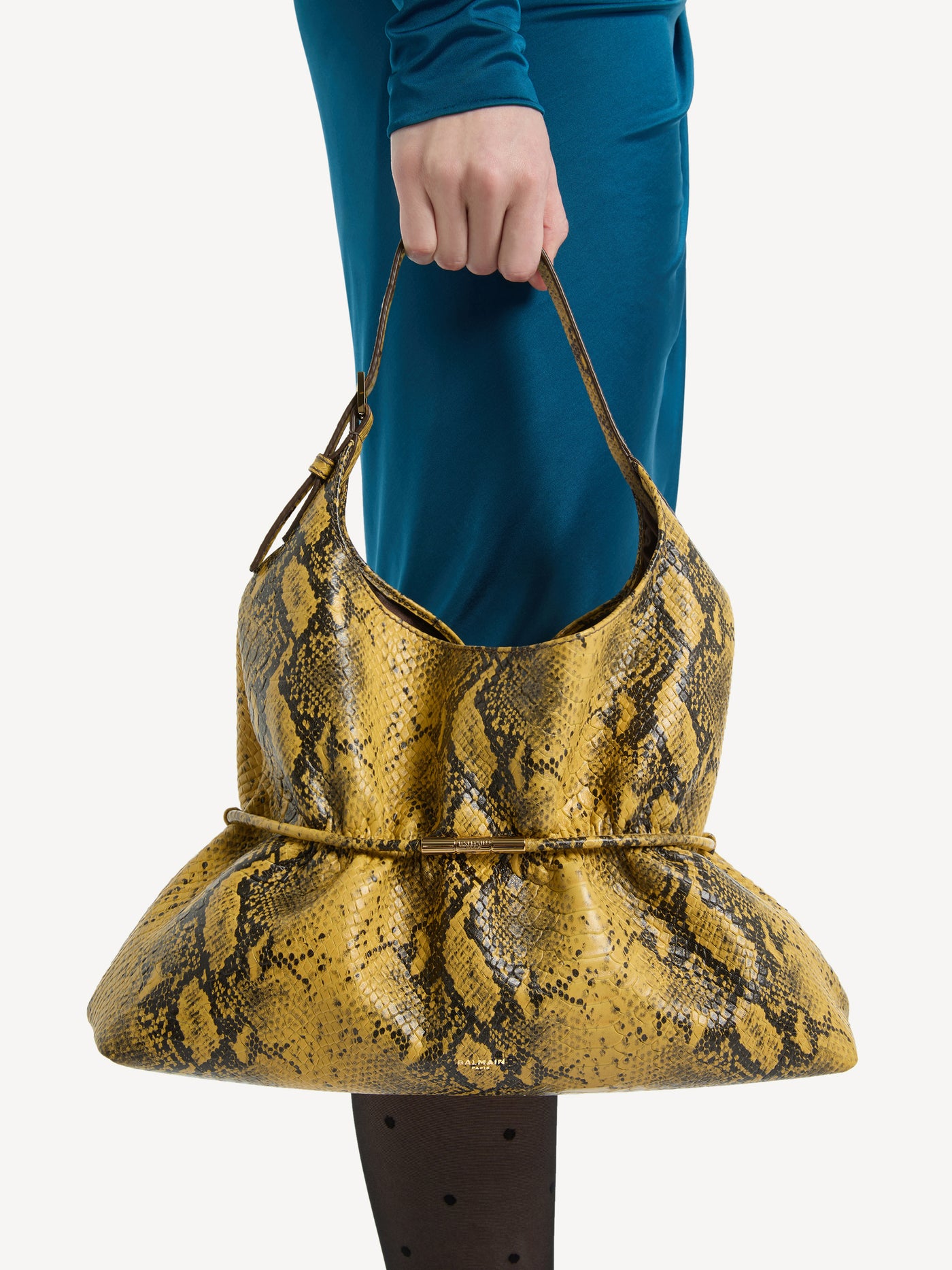 SPHYNX medium bag in python-effect leather