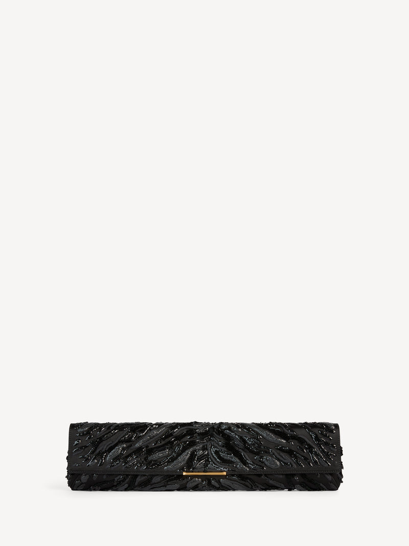 자수 장식 새틴 소재 LONG CLUTCH 백