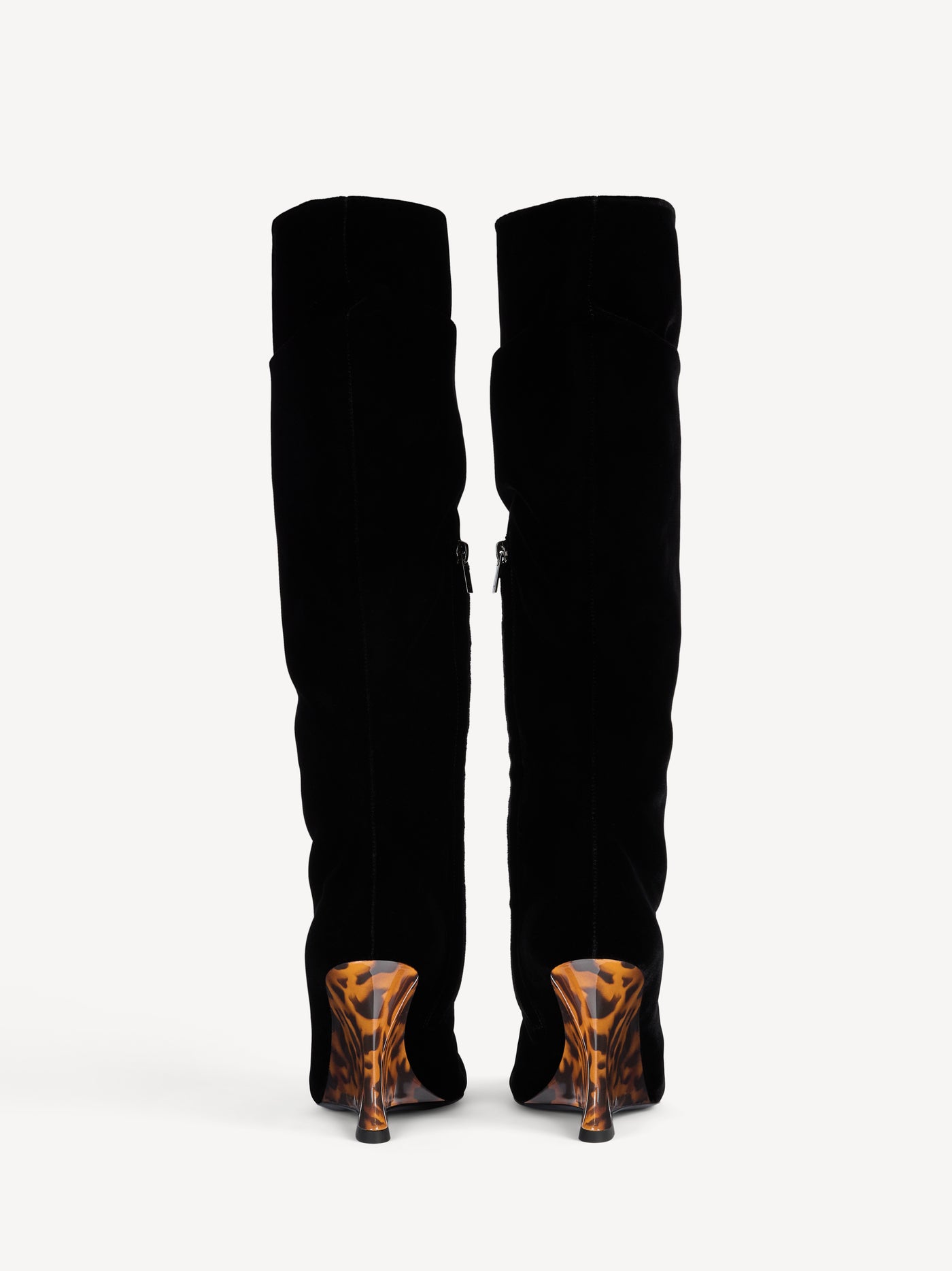 Wedge boots in velvet