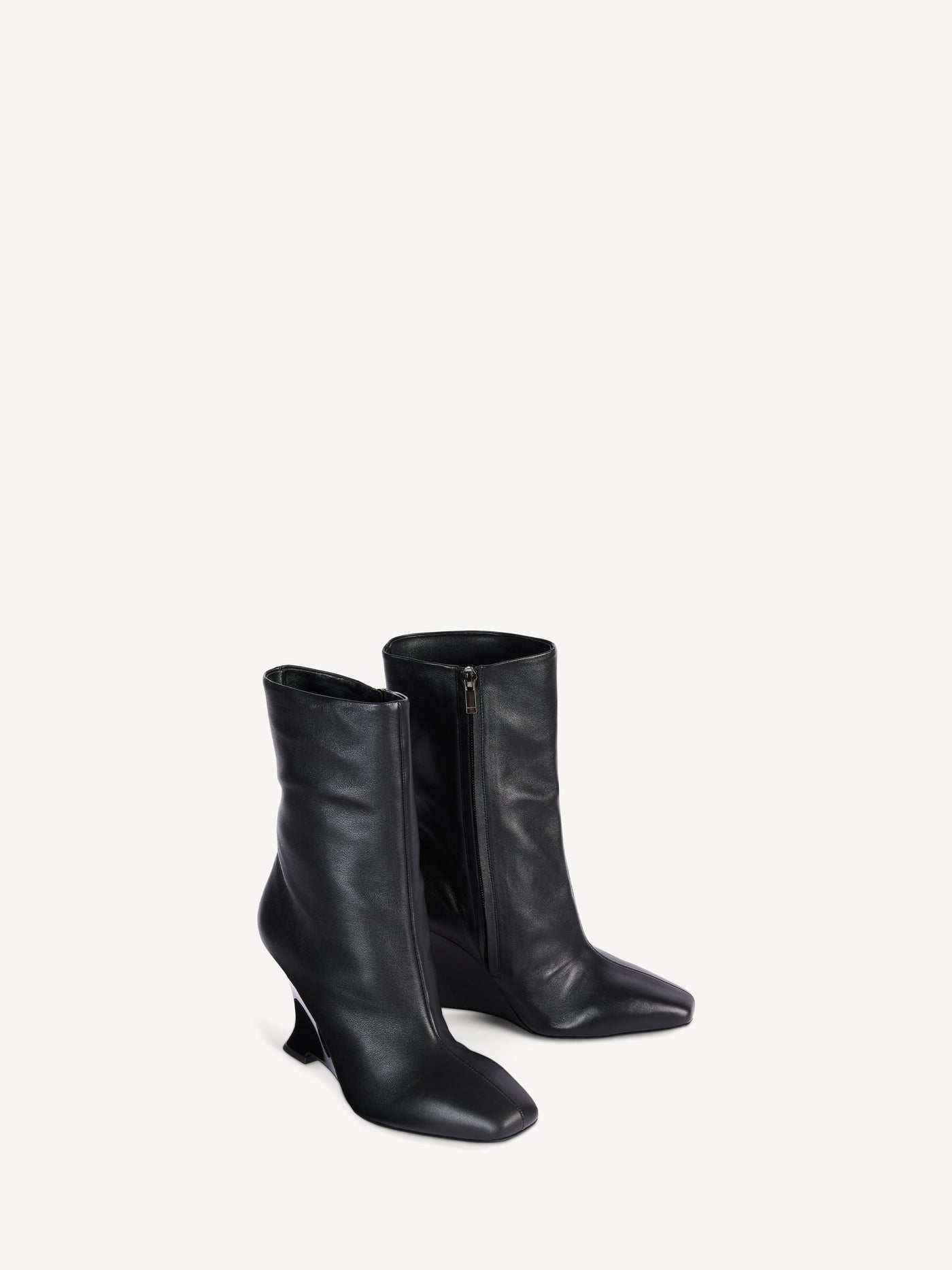 Stiefeletten Wedge aus Glattleder