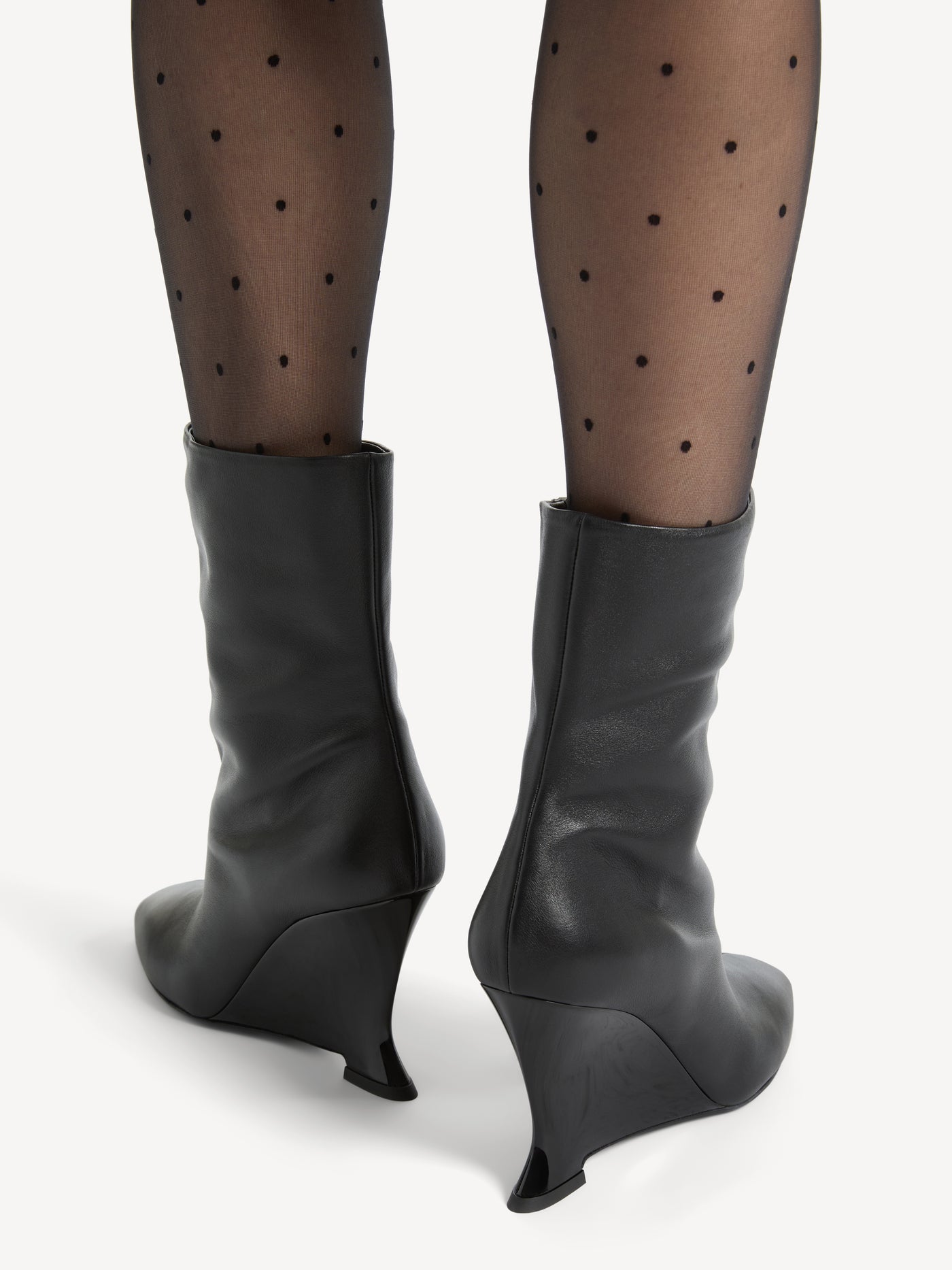 Stiefeletten Wedge aus Glattleder