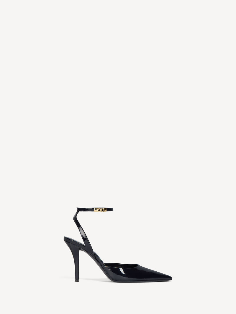 Escarpins à brides en cuir verni