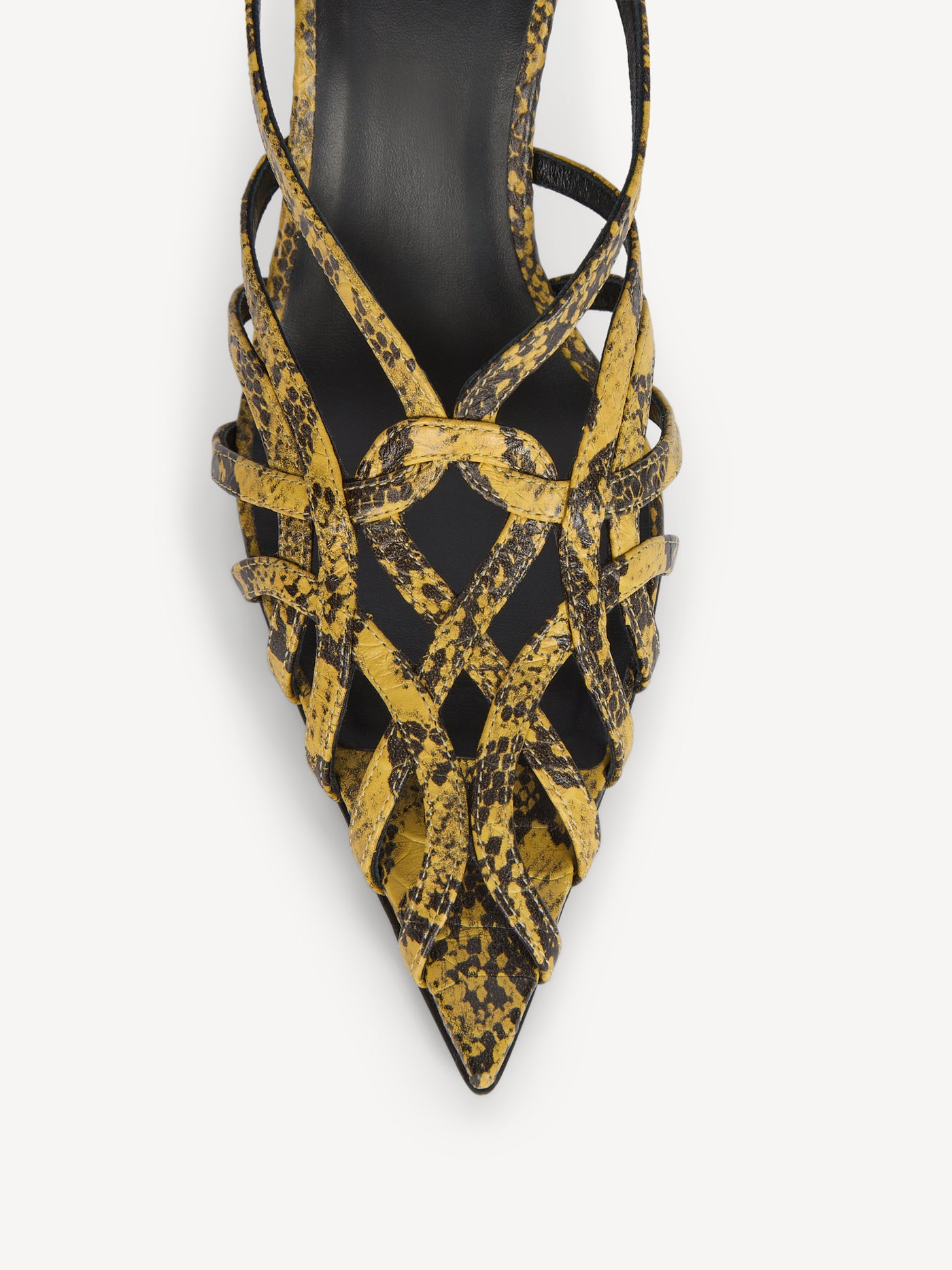 Python-effect leather Cage sandals