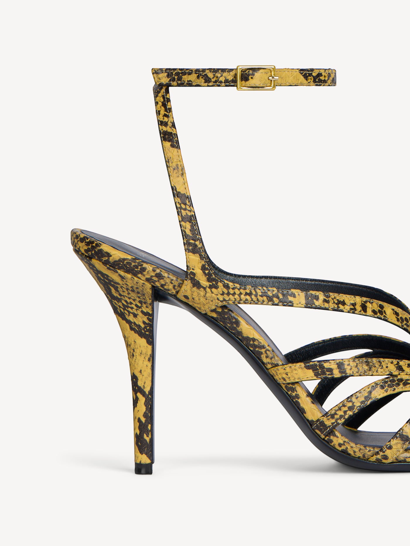 Python-effect leather Cage sandals