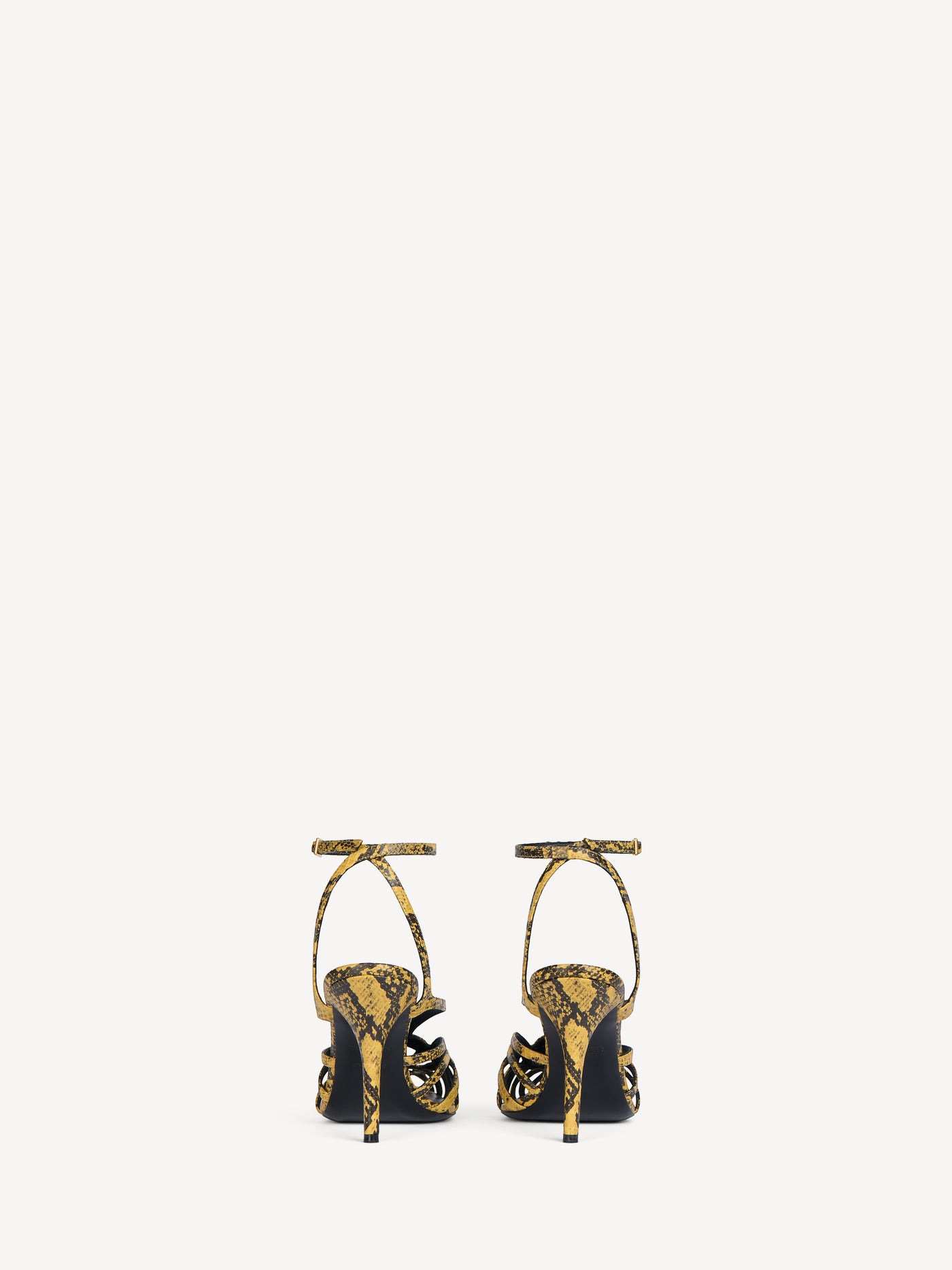 Python-effect leather Cage sandals