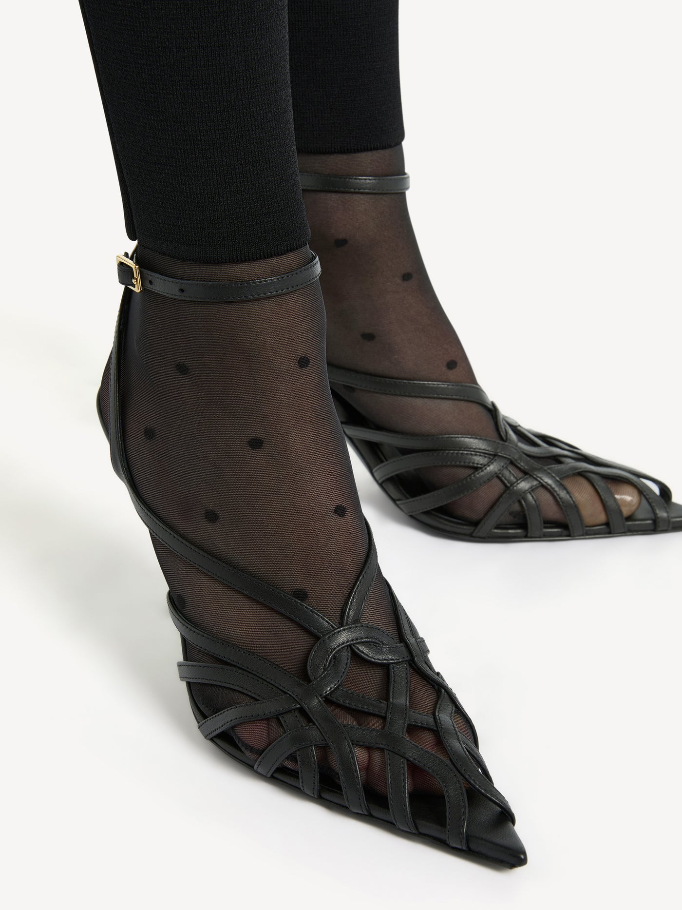 Smooth leather Cage sandals