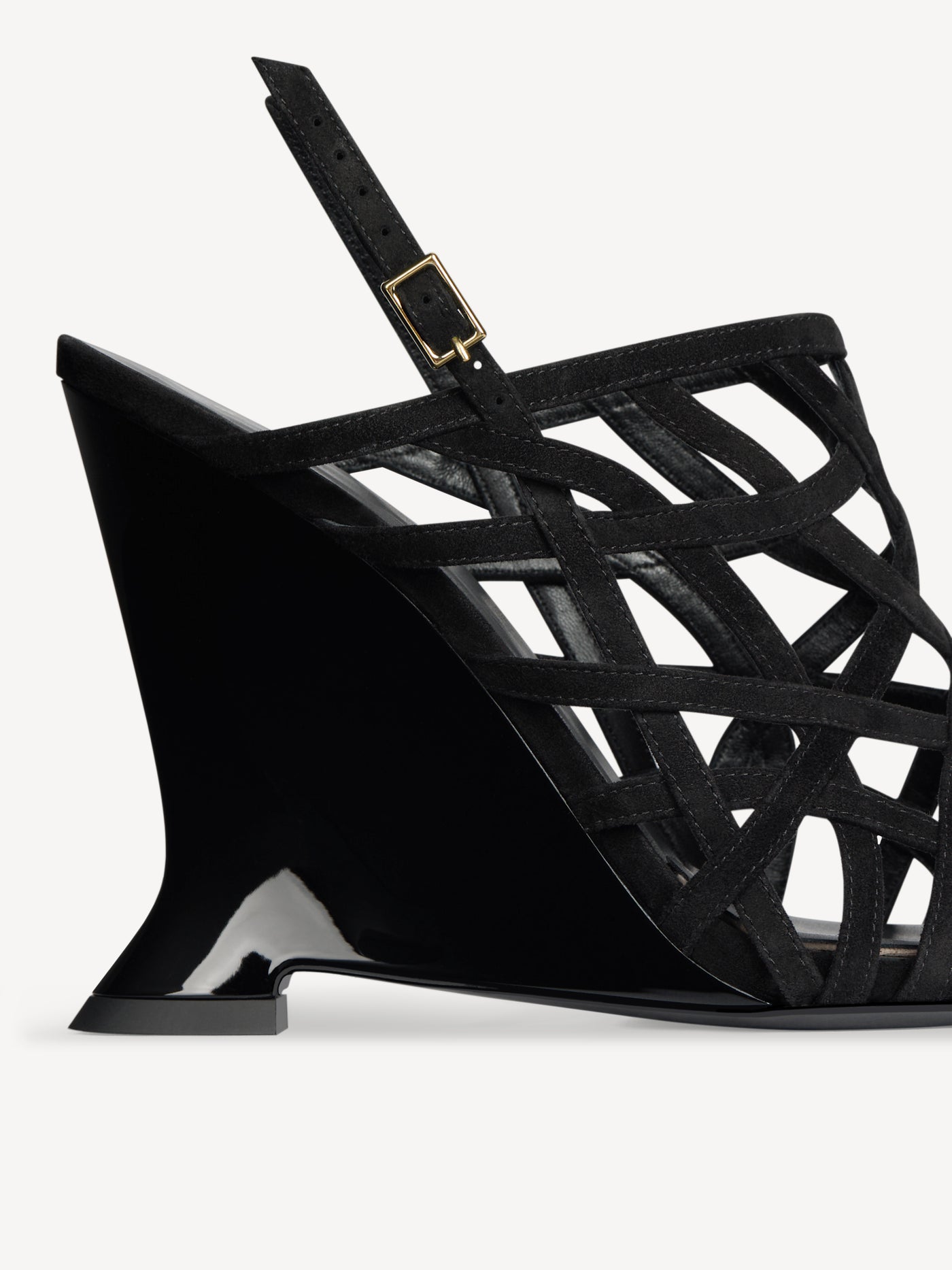 Wedge Cage sandals in suede