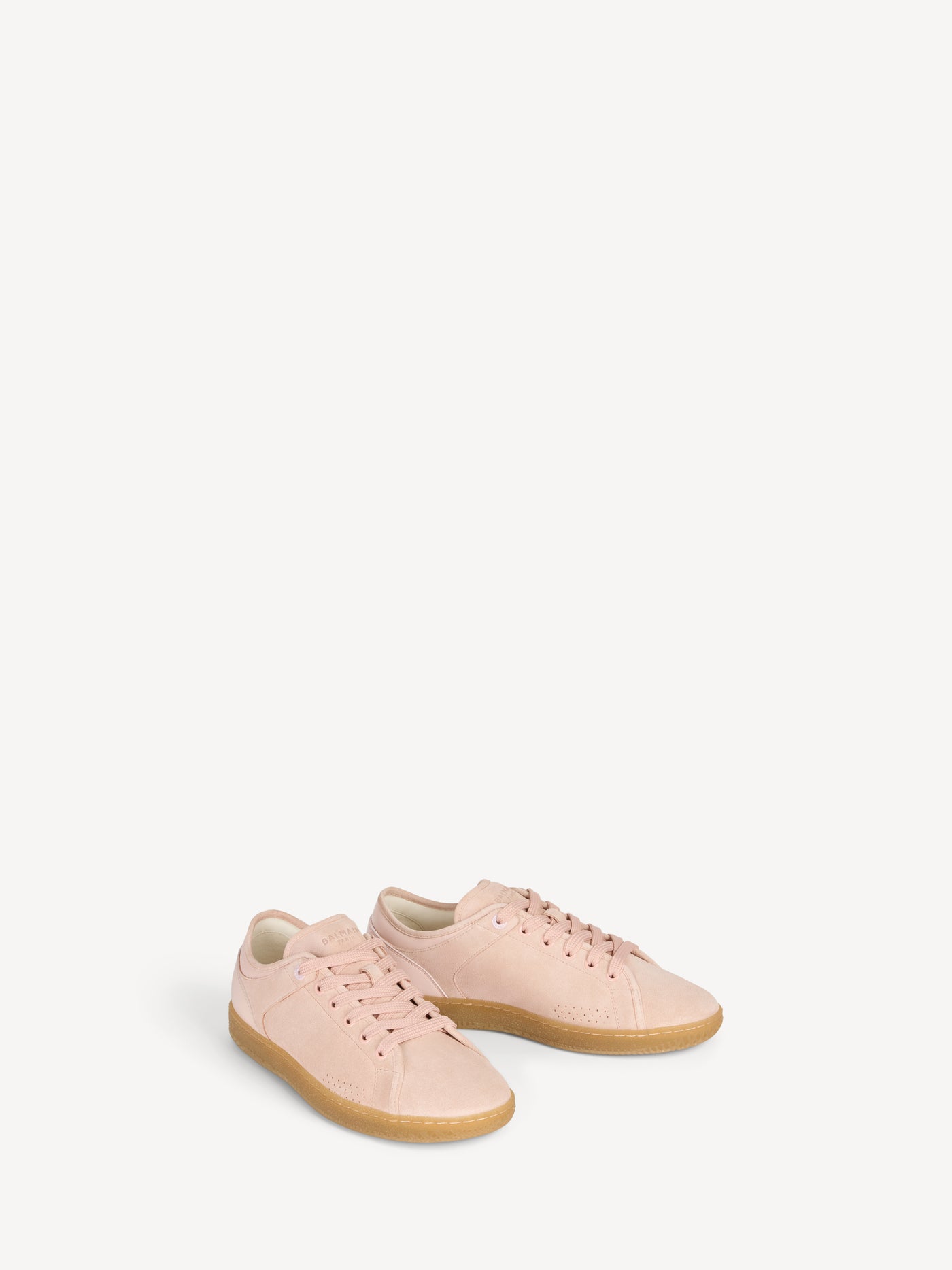 Balmain Swan tennis sneakers in suede and smooth leather