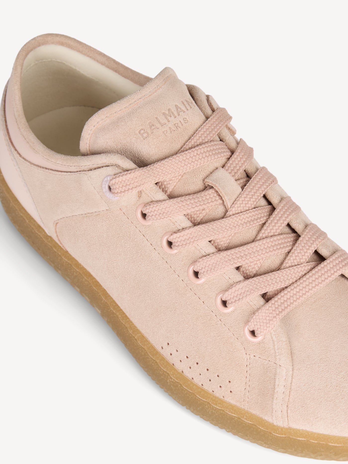 Balmain Swan tennis sneakers in suede and smooth leather
