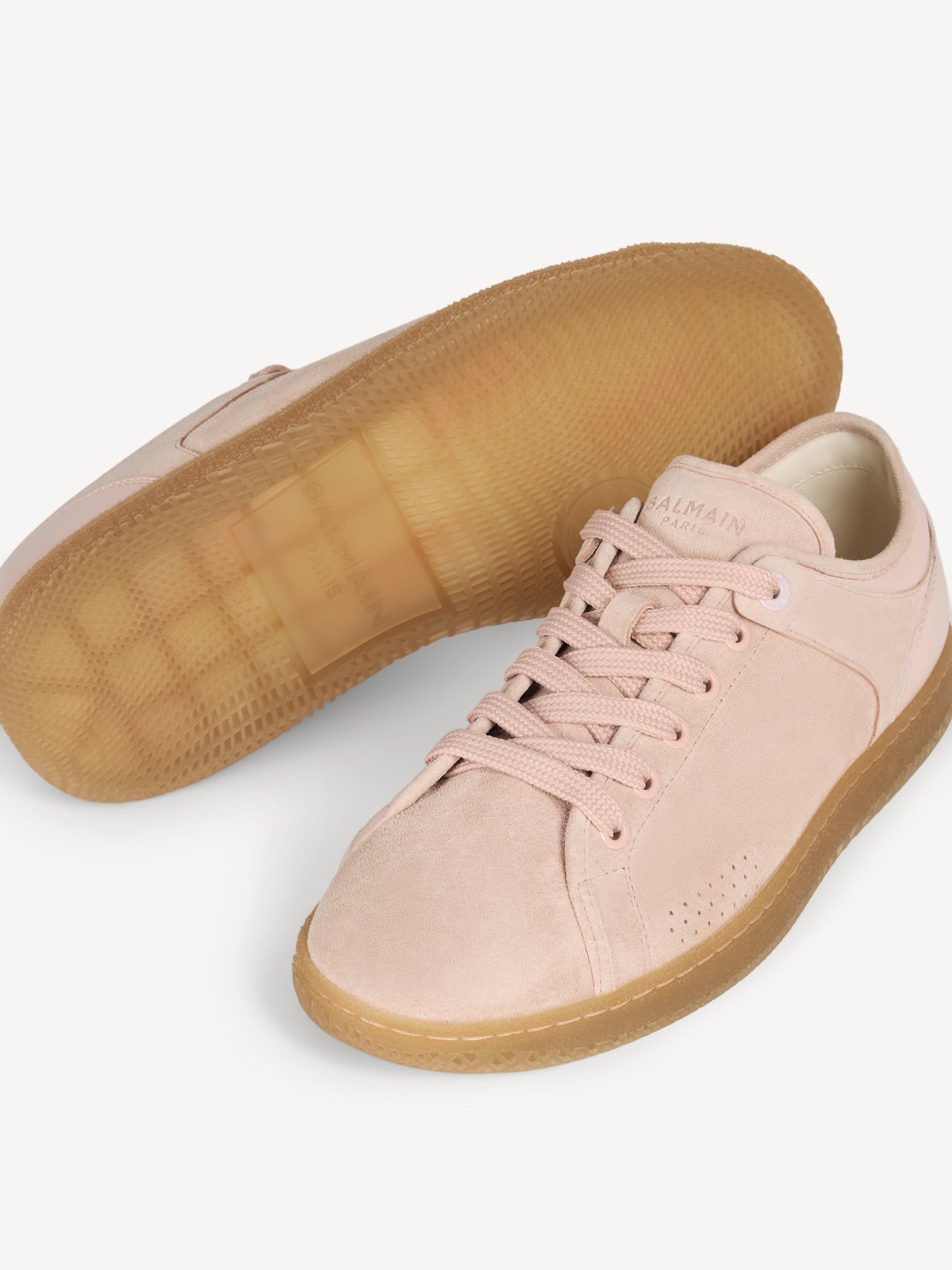Balmain Swan tennis sneakers in suede and smooth leather