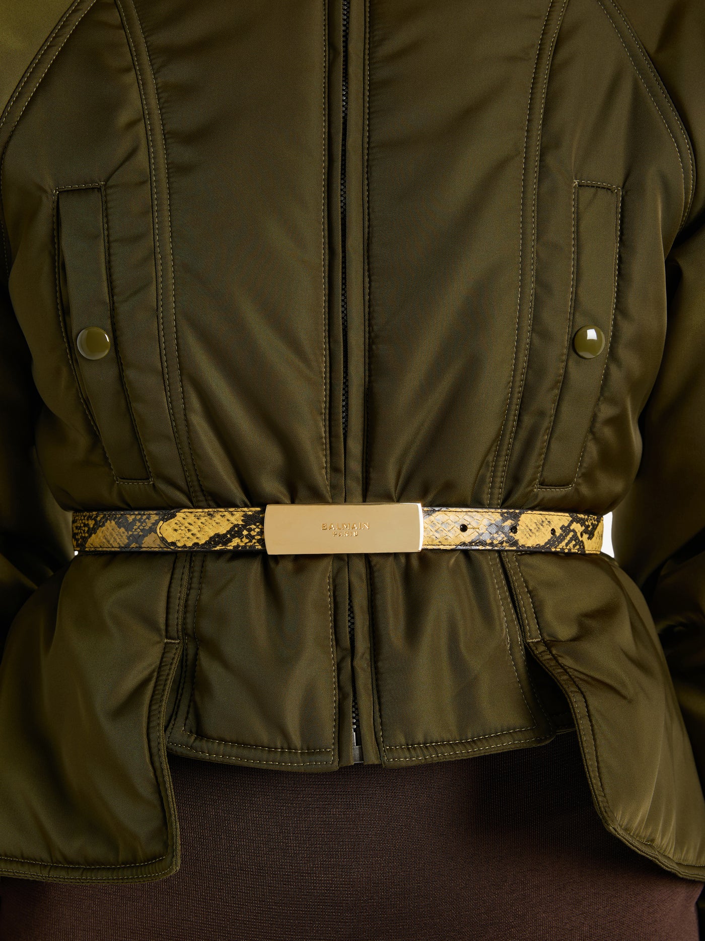 Balmain belt in python-effect leather